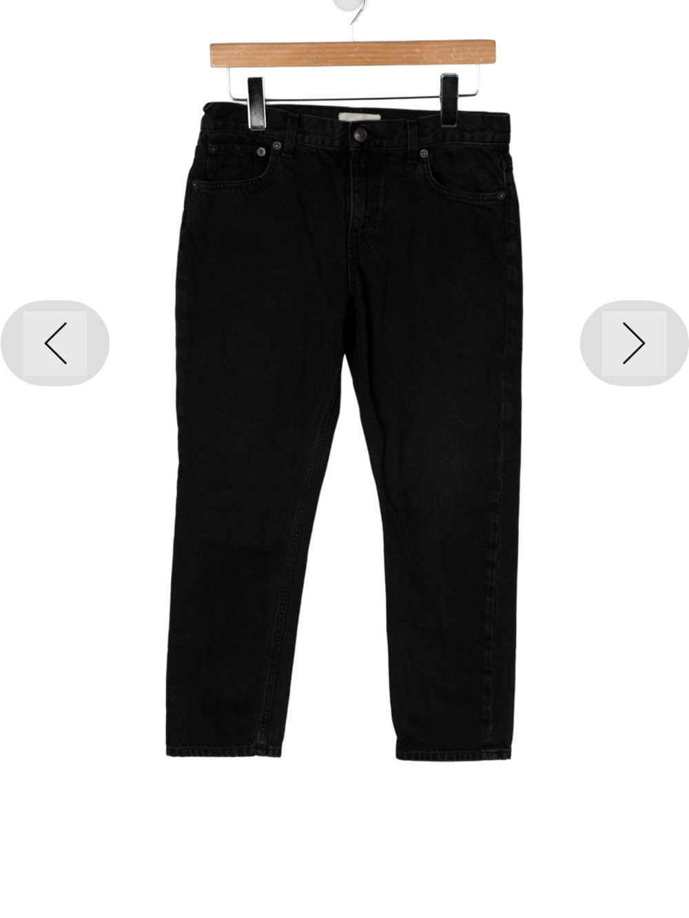 The Row Black Mid-Rise Straight Jeans